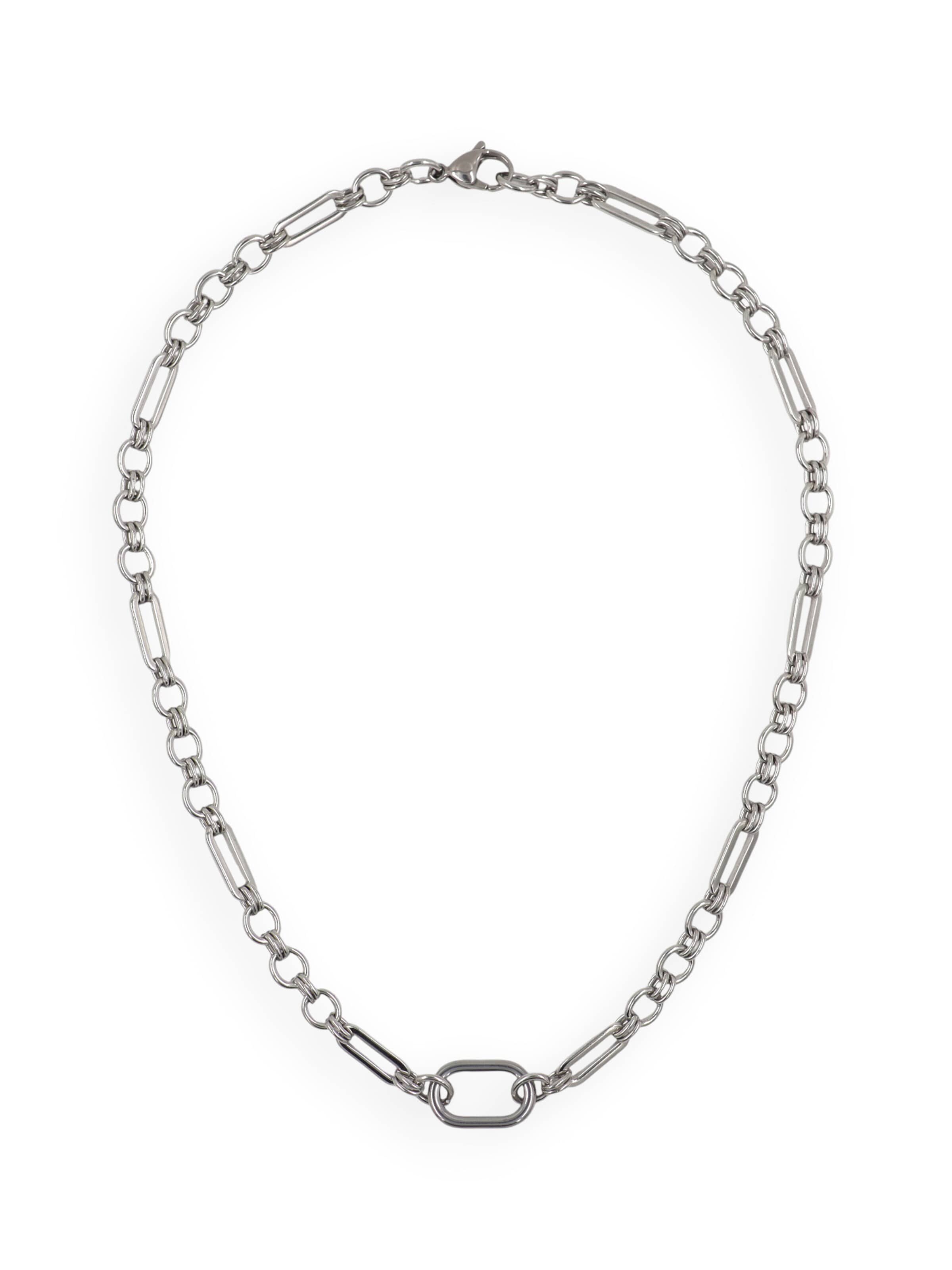 Fräulein Wunder - Cadena 'Bicolor Kette Edelstahl M Chunky Silber' en plata: frente