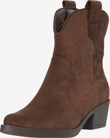 Bottes de cowboy Salinyang en marron : devant