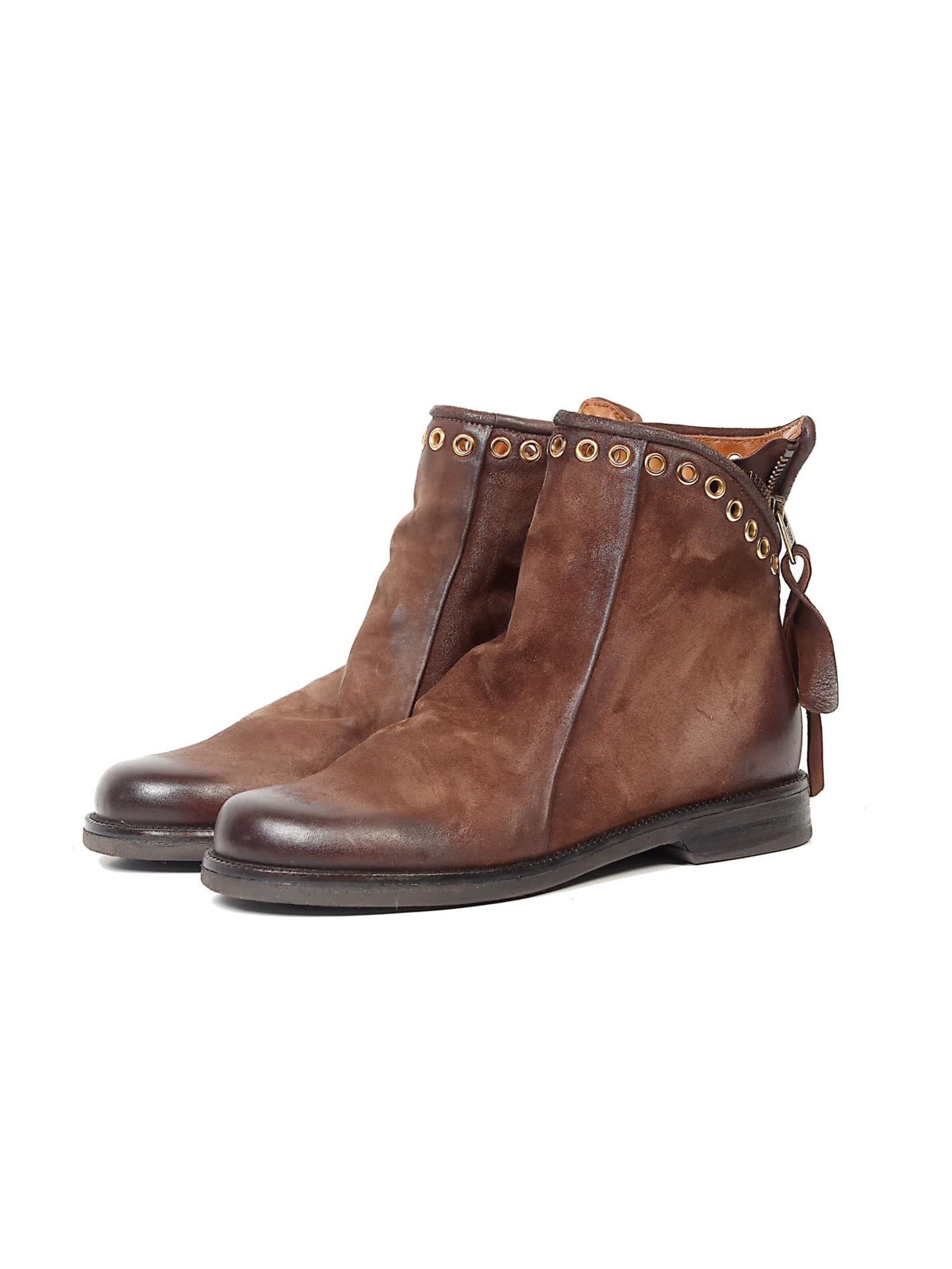 A.S.98 - Botas pelo tornozelo 'Alayna' em castanho: frente