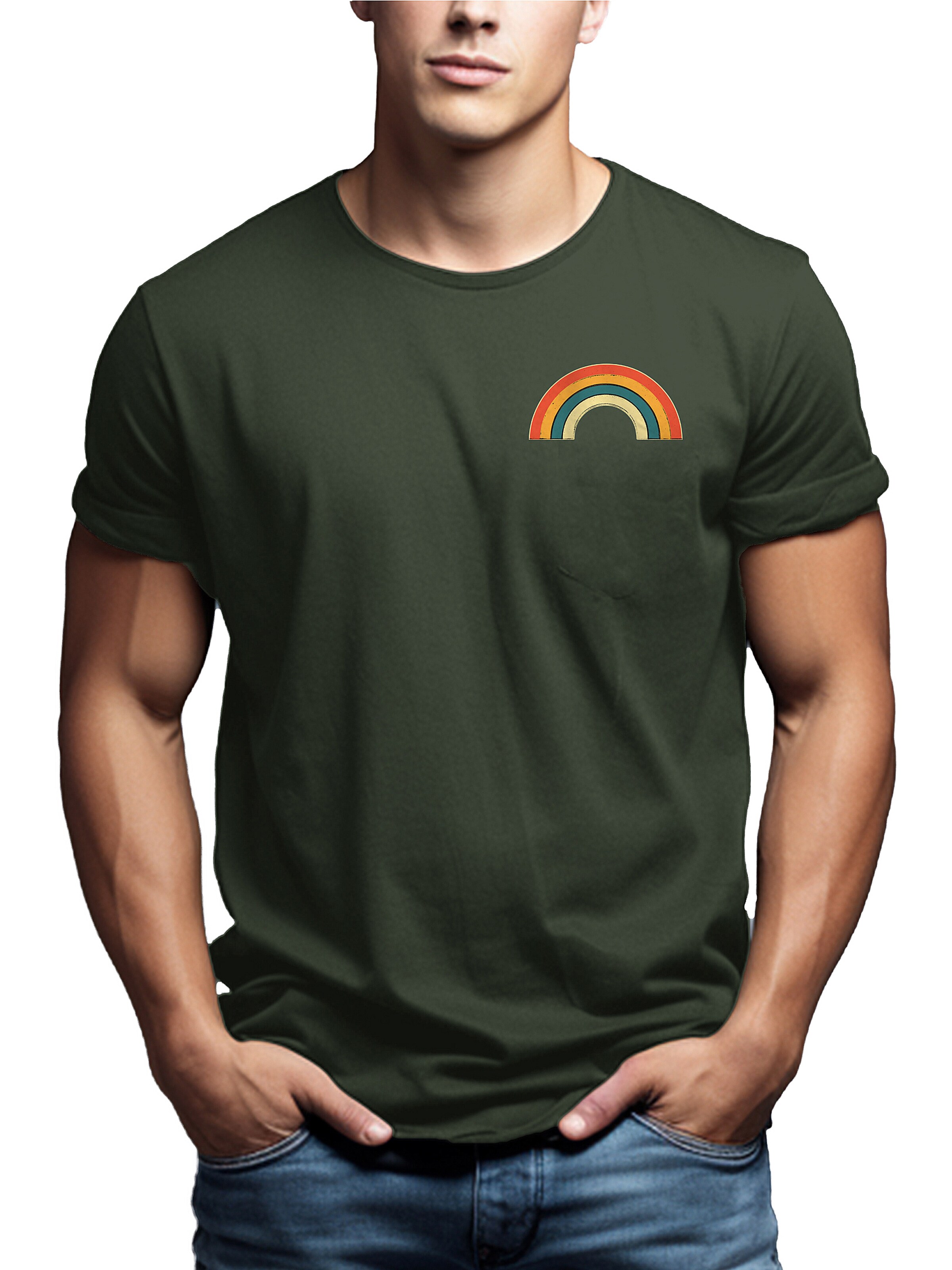 MAKAYA Shirt 'Rainbow'‌ in Grün