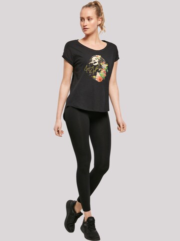 T-shirt 'Janis Joplin Blumen' F4NT4STIC en noir