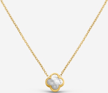 Pure Schmuck Kette 'Clover Perlmutt' in Gold: Vorderseite
