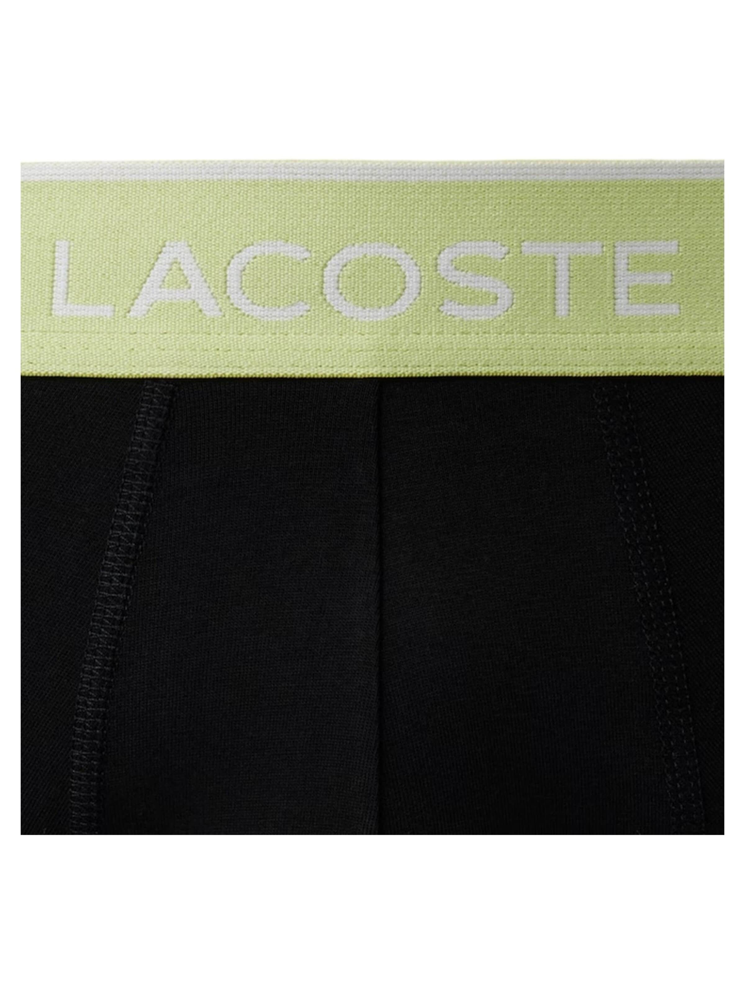 LACOSTE - Boxers 'Tripack boxers lacoste negros gomas verdes 2ni cotton trunk' em preto