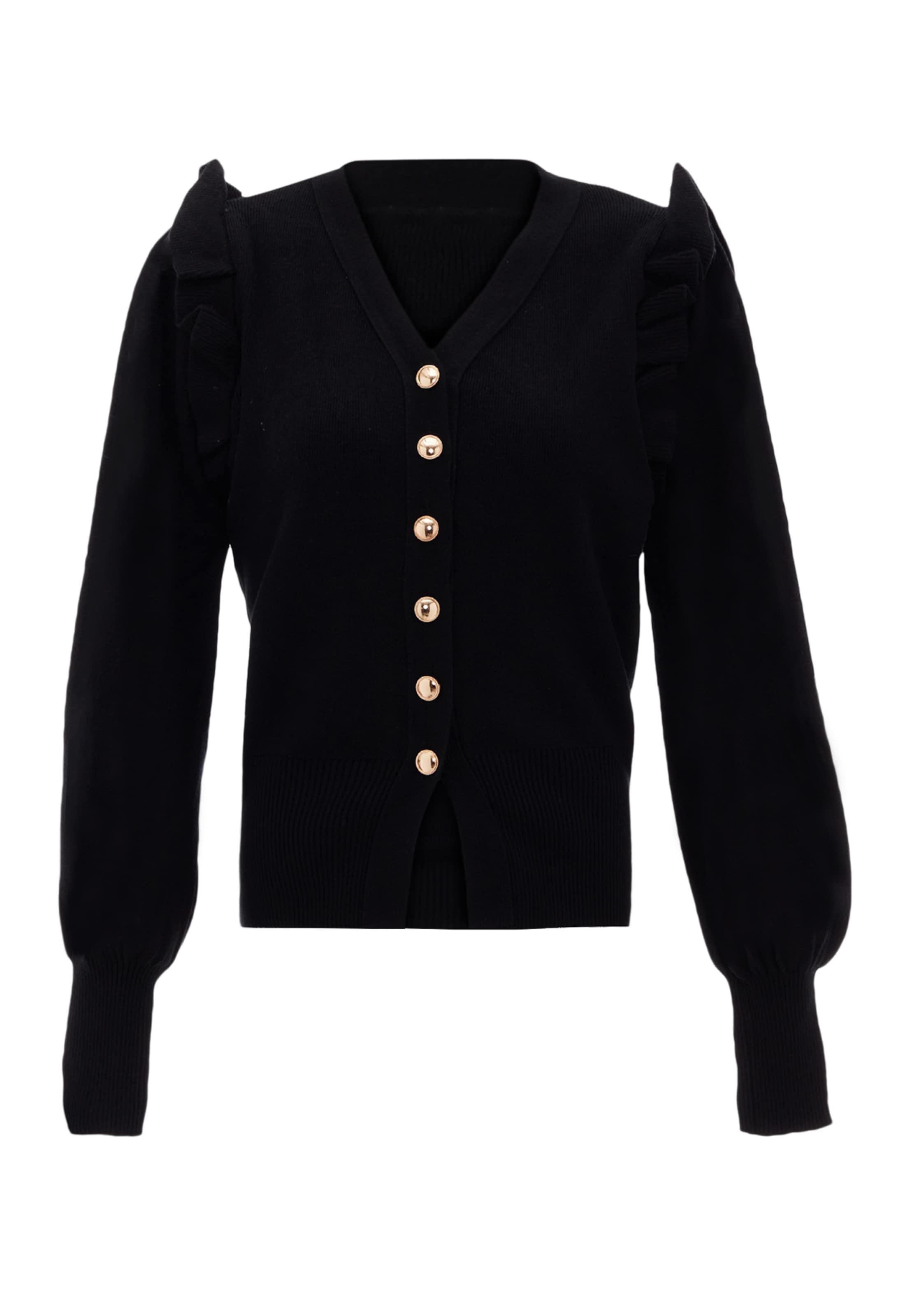 NAEMI Strickjacke in Schwarz: Vorderseite