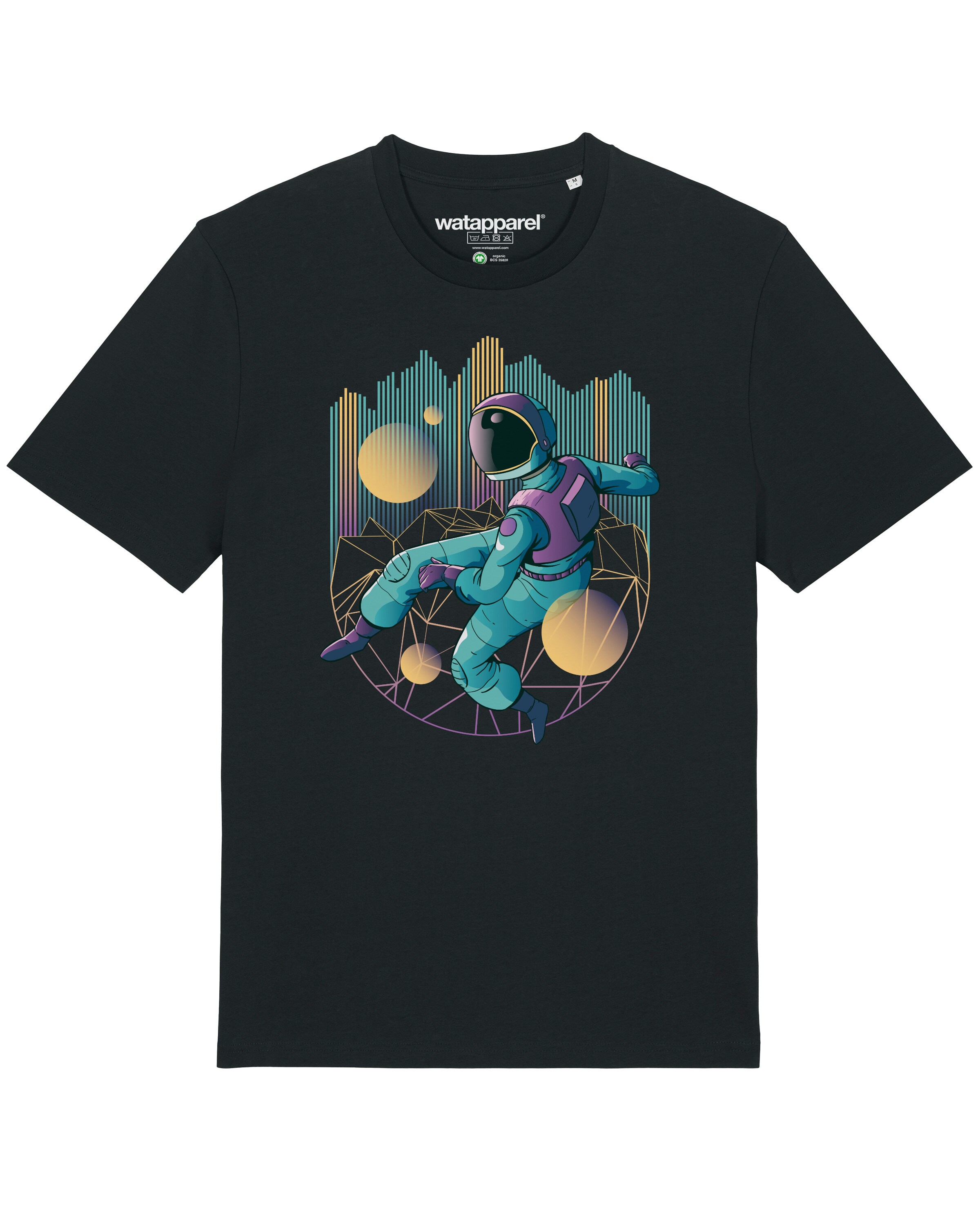 Watapparel Shirt 'Techno Astronaut' in Zwart: voorkant