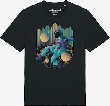 Watapparel Shirt 'Techno Astronaut' in Schwarz: Vorderseite