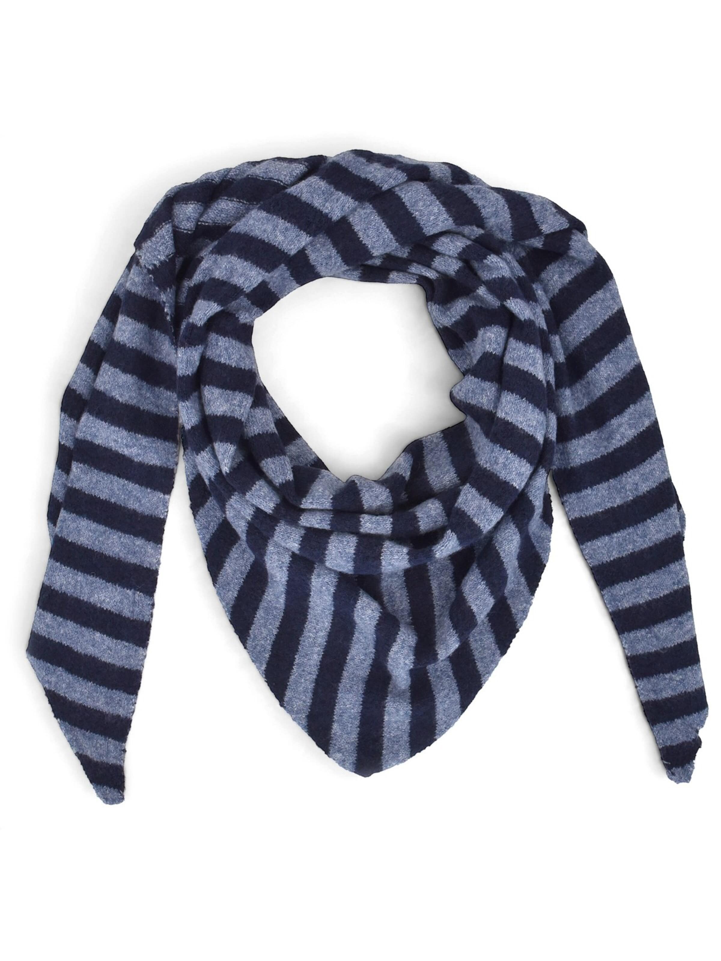 styleBREAKER Tuch 'Strick Dreieckstuch mit Streifen Muster'‌‌‌‌‌‌‌ in Blau: Vorderseite