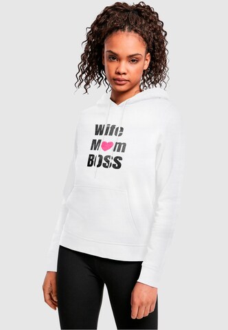 Sweat-shirt 'Mother's Day - Wife Mum Boss' ABSOLUTE CULT en blanc : devant