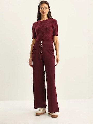 Bianco Lucci Wide leg Bandplooibroek in Rood
