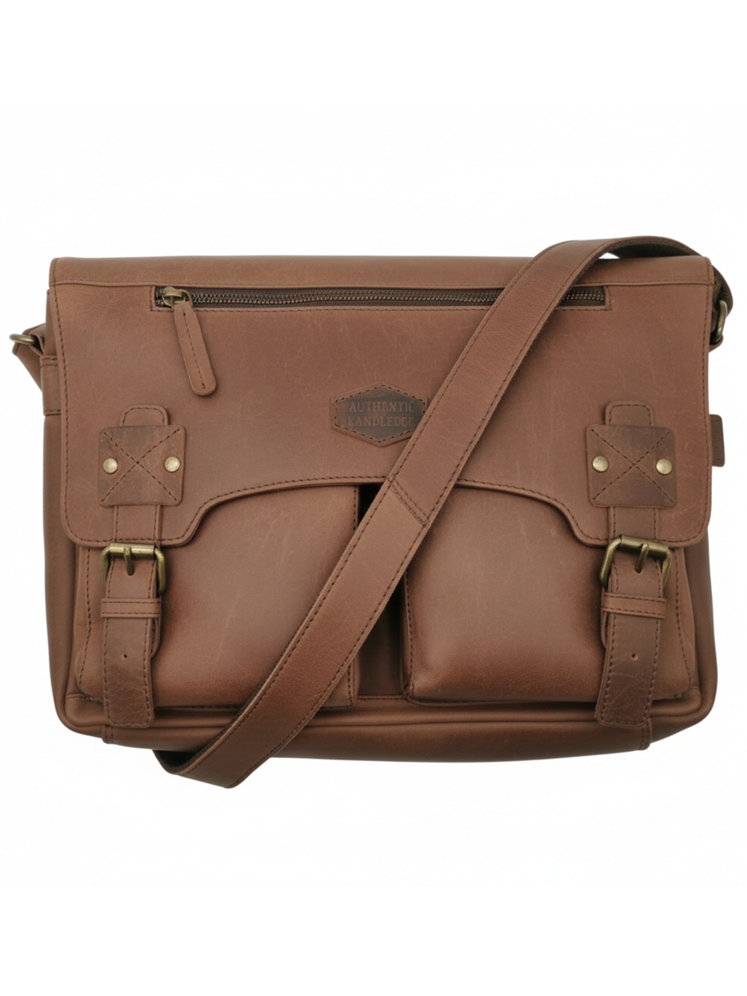 LANDLEDER Laptoptasche‌‌‌‌‌ in Braun: Vorderseite