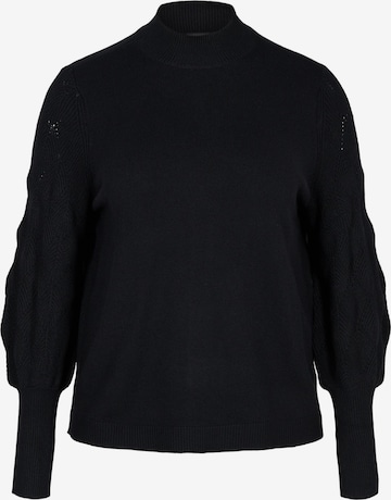 Zizzi Sweatshirt in Zwart: voorkant