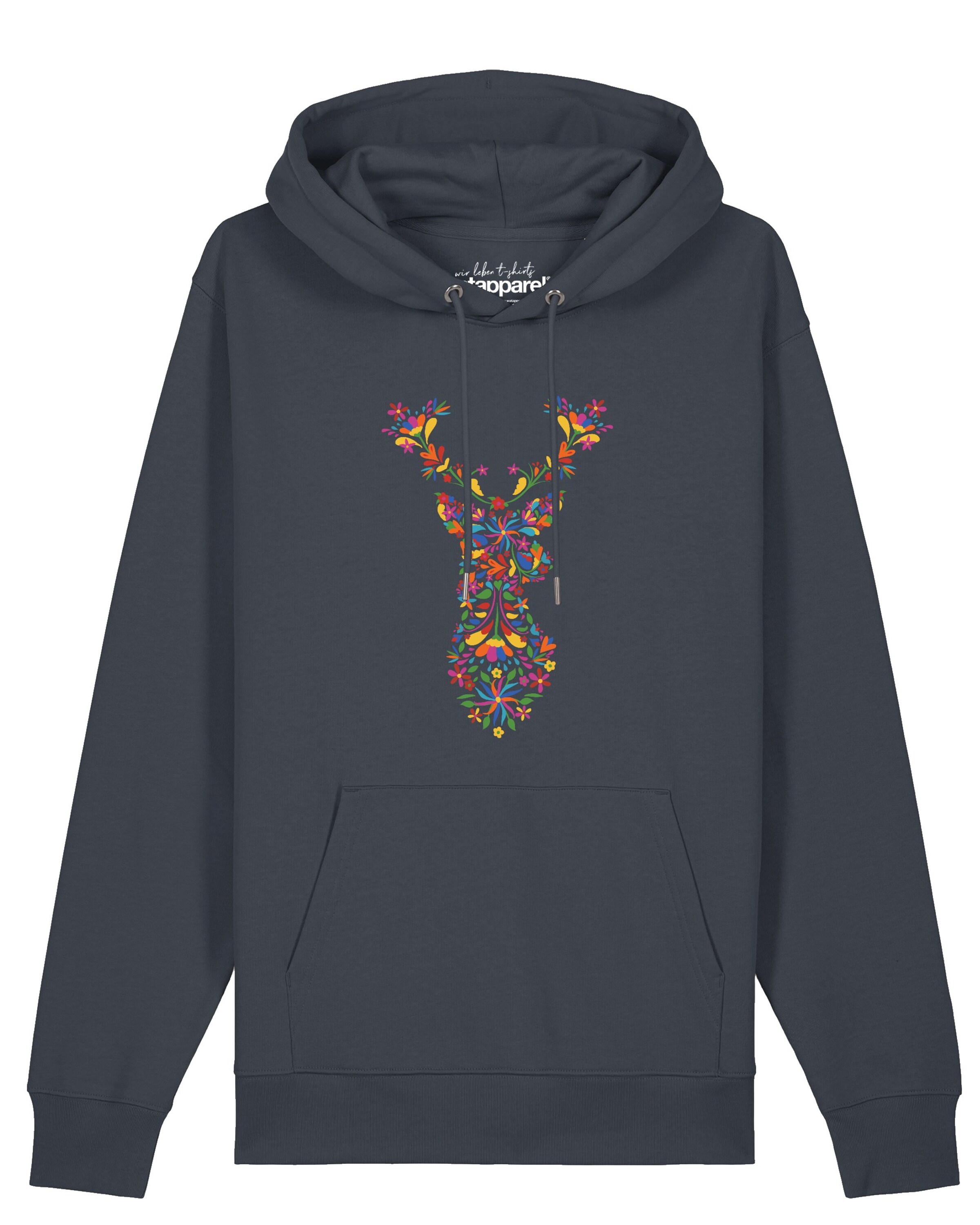 Watapparel Sweatshirt 'Floral Deer' in XXL in blau / gelb / anthrazit / magenta, Produktansicht