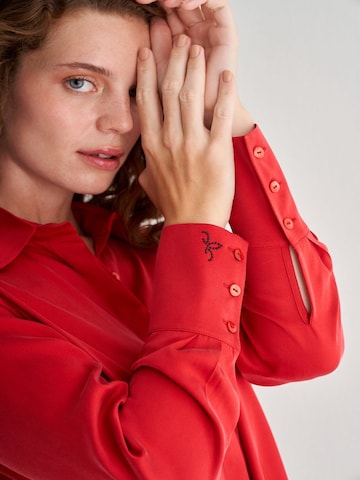 SILK & CASHMERE Shirt in Rood