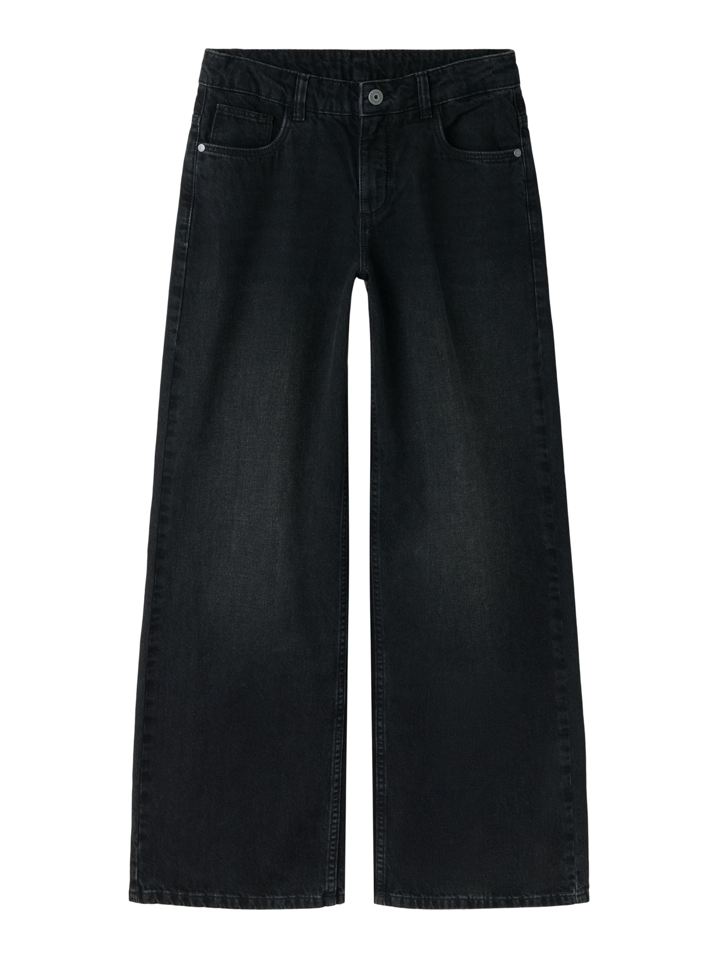Wide Leg Jean TWO SOON en noir : devant