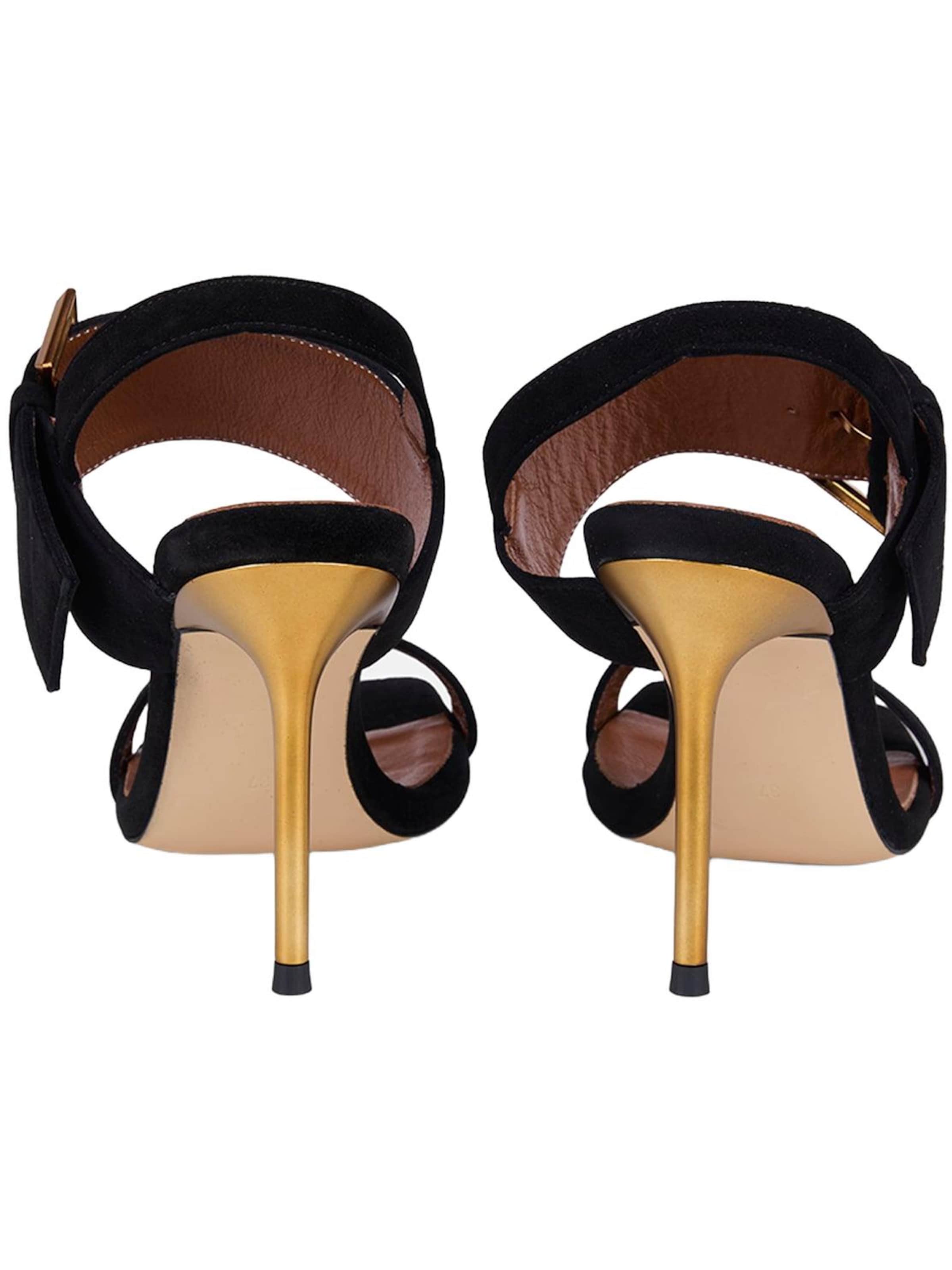 Desa Strap sandal 'DESA Damen-Abendsandalen aus Wildleder mit Schnallendetail' in Black