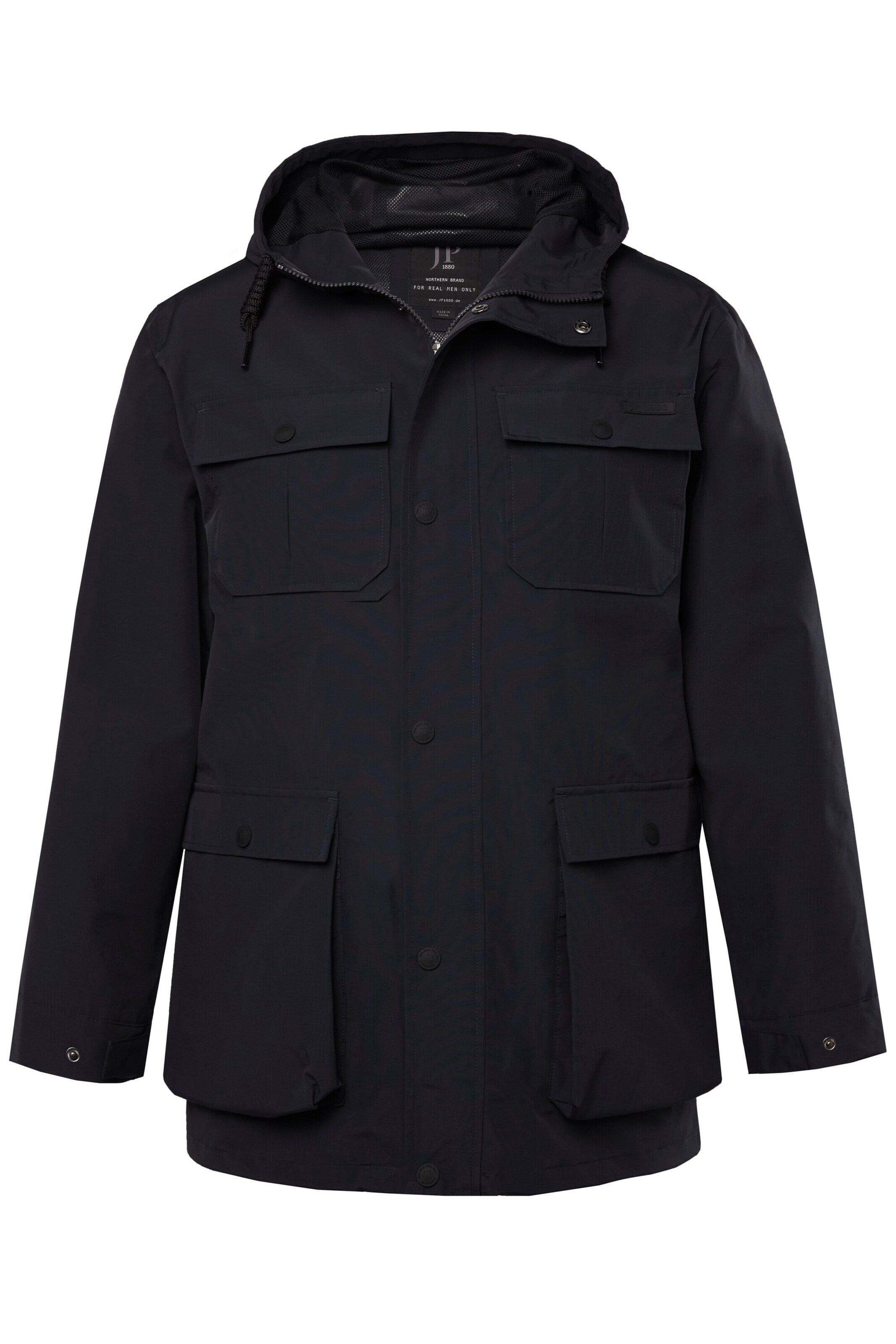 JP1880 Functionele jas in Blauw: voorkant