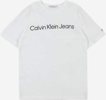 Calvin Klein Jeans Тениска в бяло: отпред