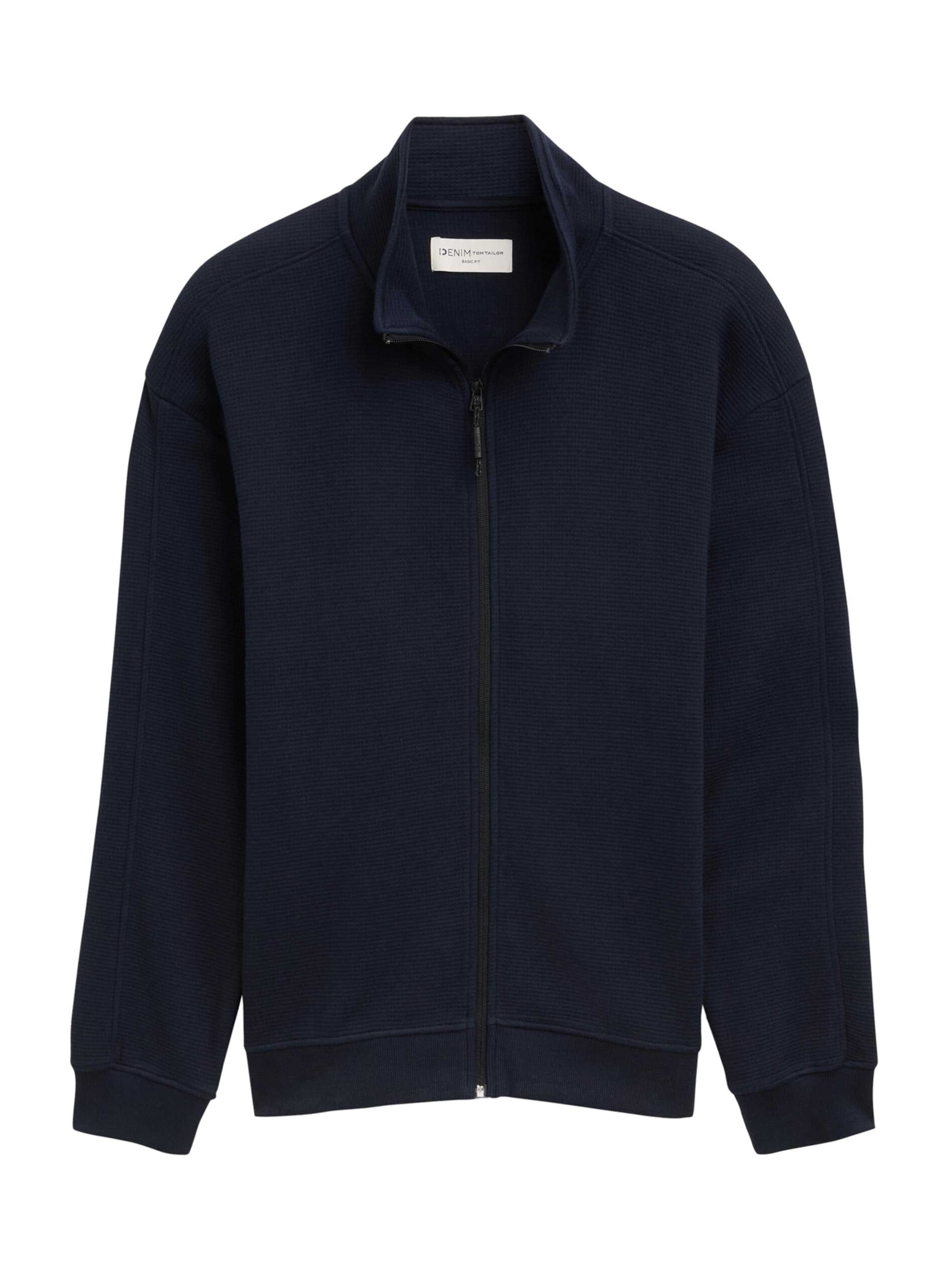 TOM TAILOR DENIM Zip-Up Hoodie in Blue: front