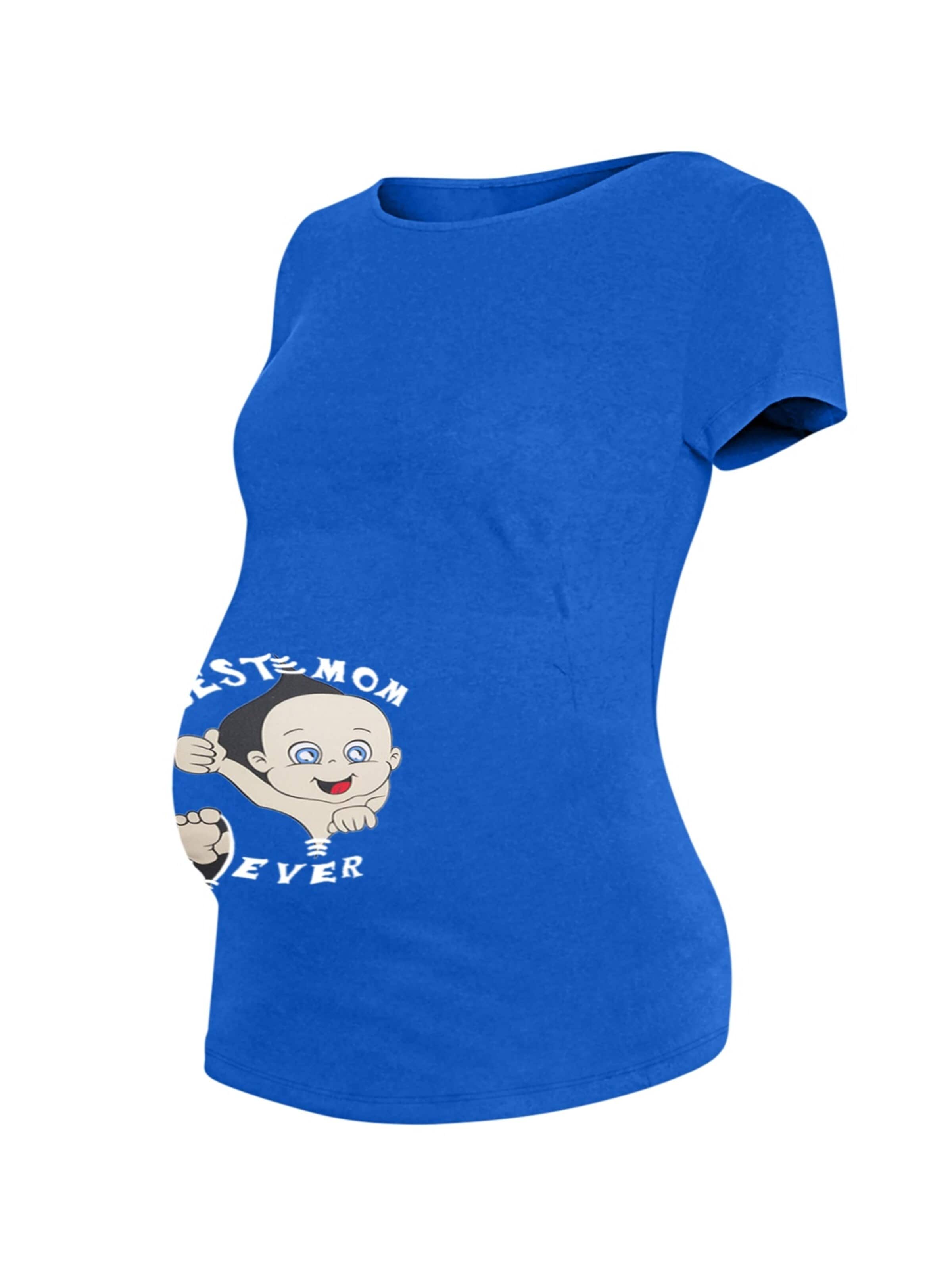 M.M.C. Shirt 'Best Mom Ever Umstandsshirt' in Blue: front