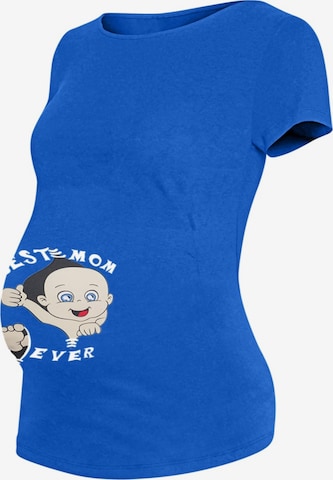 M.M.C. Shirt 'Best Mom Ever Umstandsshirt' in Blue: front