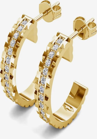 ROUGEMONT Jewellery Earrings 'Funkelnde Creolen Ohrringe mit Kristall Besatz Loumi' in Gold: front