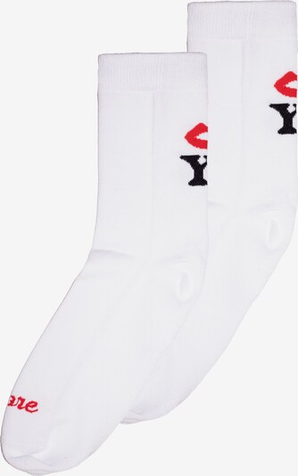 Mademoiselle YéYé Socken 'Read My Socks' in rot / schwarz / weiß, Produktansicht