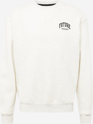 Sweat-shirt QS en blanc : devant