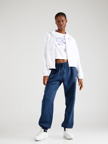 Nike SportswearLoosefit Hlače 'Phoenix Fleece' - plava boja
