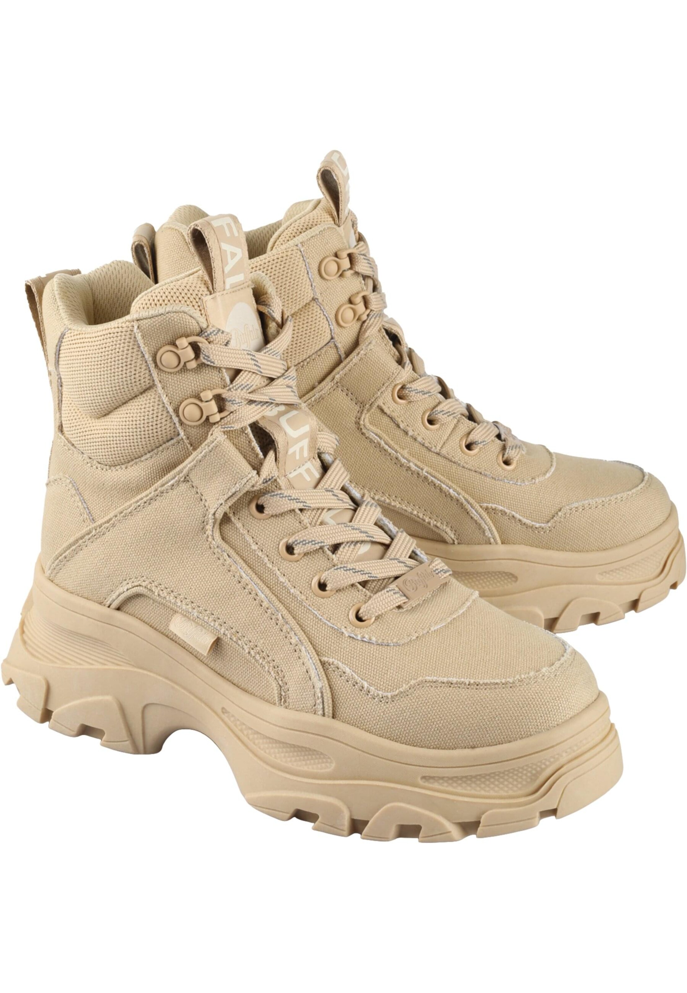 BUFFALO Schnürstiefelette 'Venom' in Beige