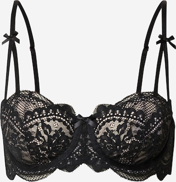 Hunkemöller - Balconette Soutien 'Oceana' em preto: frente