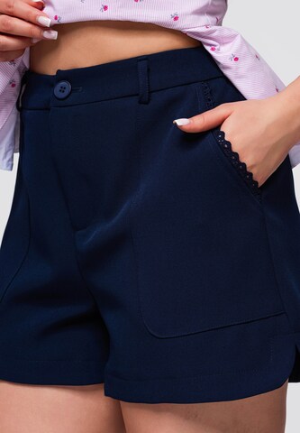 Regular Pantalon Ombre en bleu