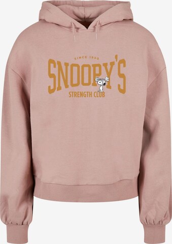 Merchcode Sweatshirt 'Peanuts - Strength Club' in Pink: front