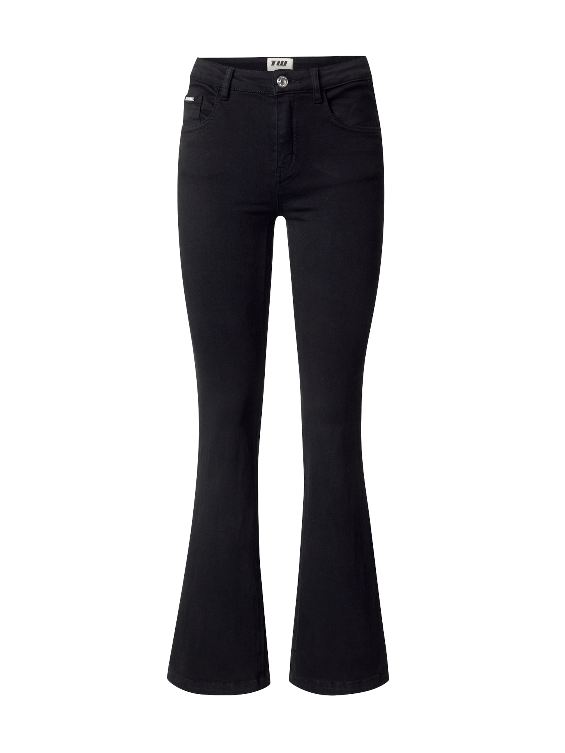 Tally Weijl Разкроени Дънки в черно: отпред