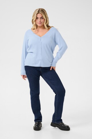 KAFFE CURVE Strickjacke 'Farsia' in Blau