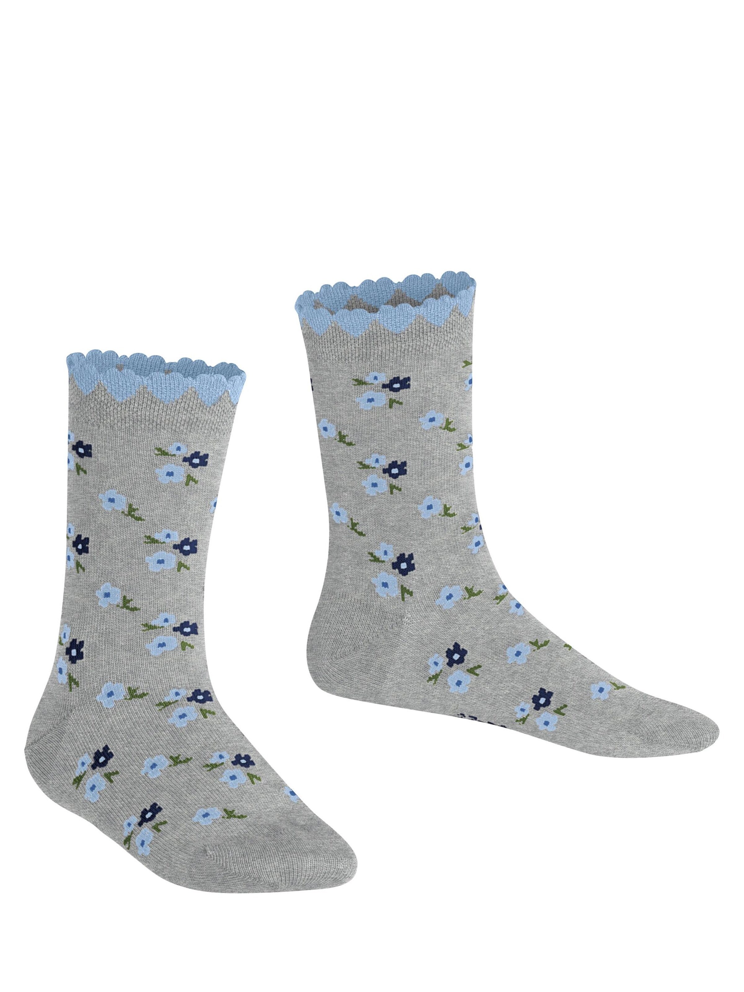 FALKE Socks 'Ditsy Flowers' in Grey