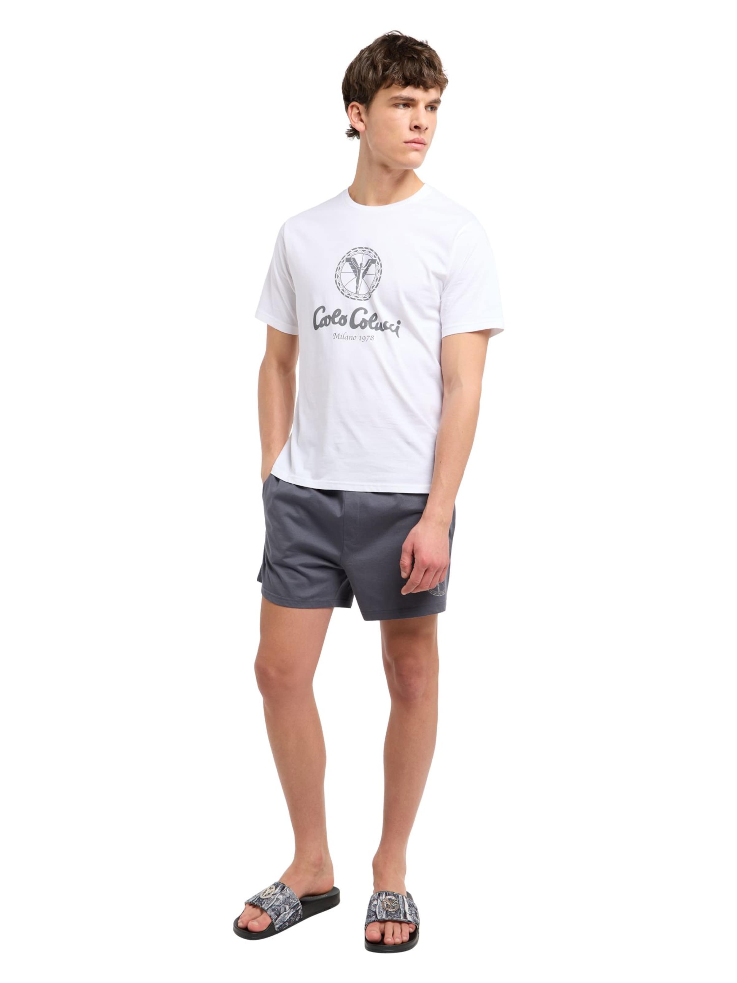 Carlo Colucci Pyjama kort ' Ferreri ' in Grijs