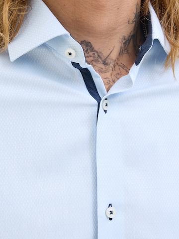 Coupe slim Chemise 'JPRBLAPARKER' JACK & JONES en bleu