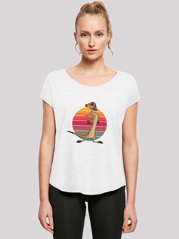 T-shirt 'Disney König der Löwen Timon Sunset' F4NT4STIC en blanc : devant