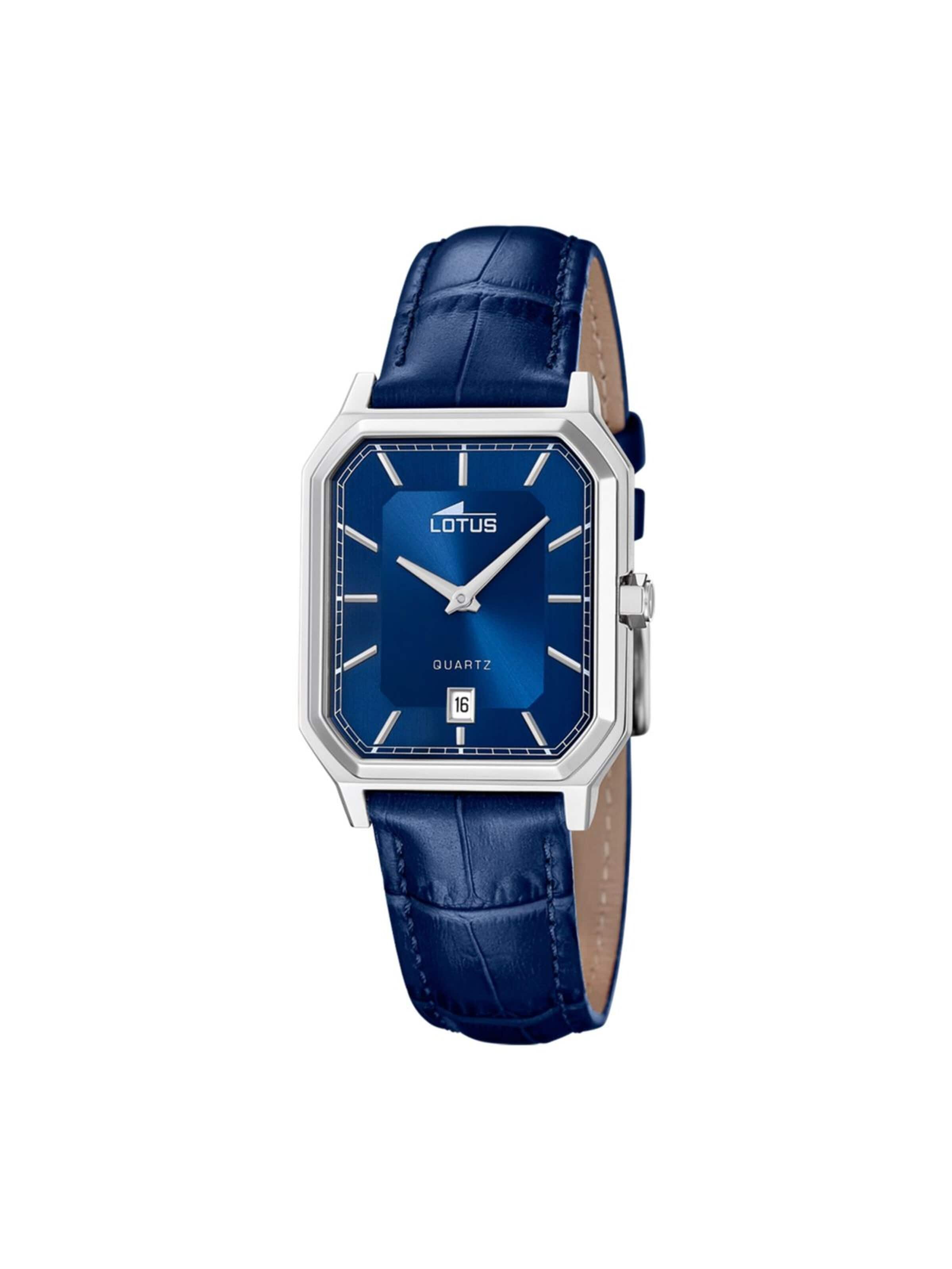 Lotus Analoog horloge 'Date watch Square Series' in Blauw: voorkant
