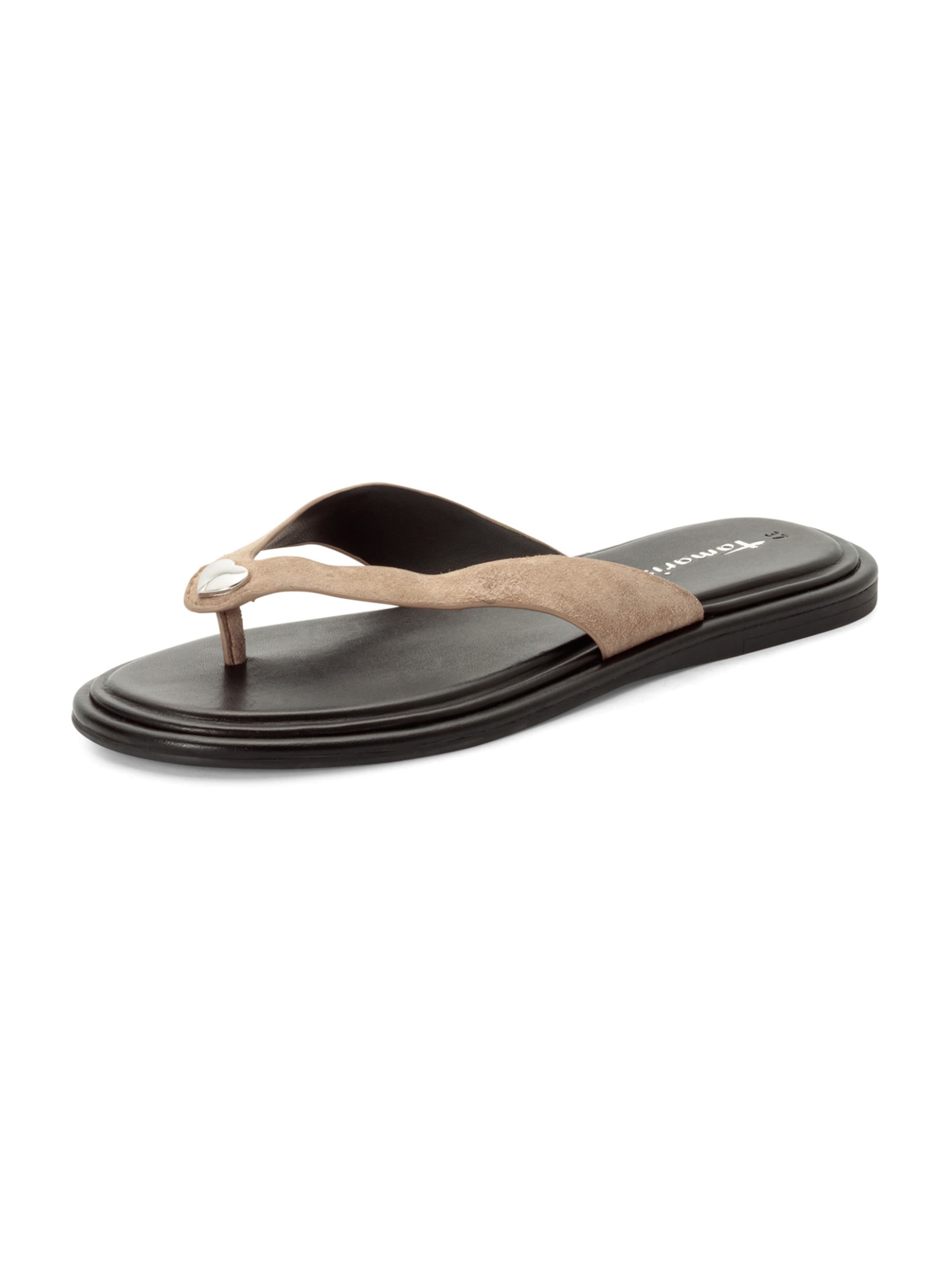 Tamaris T-Bar Sandals in Grey: front