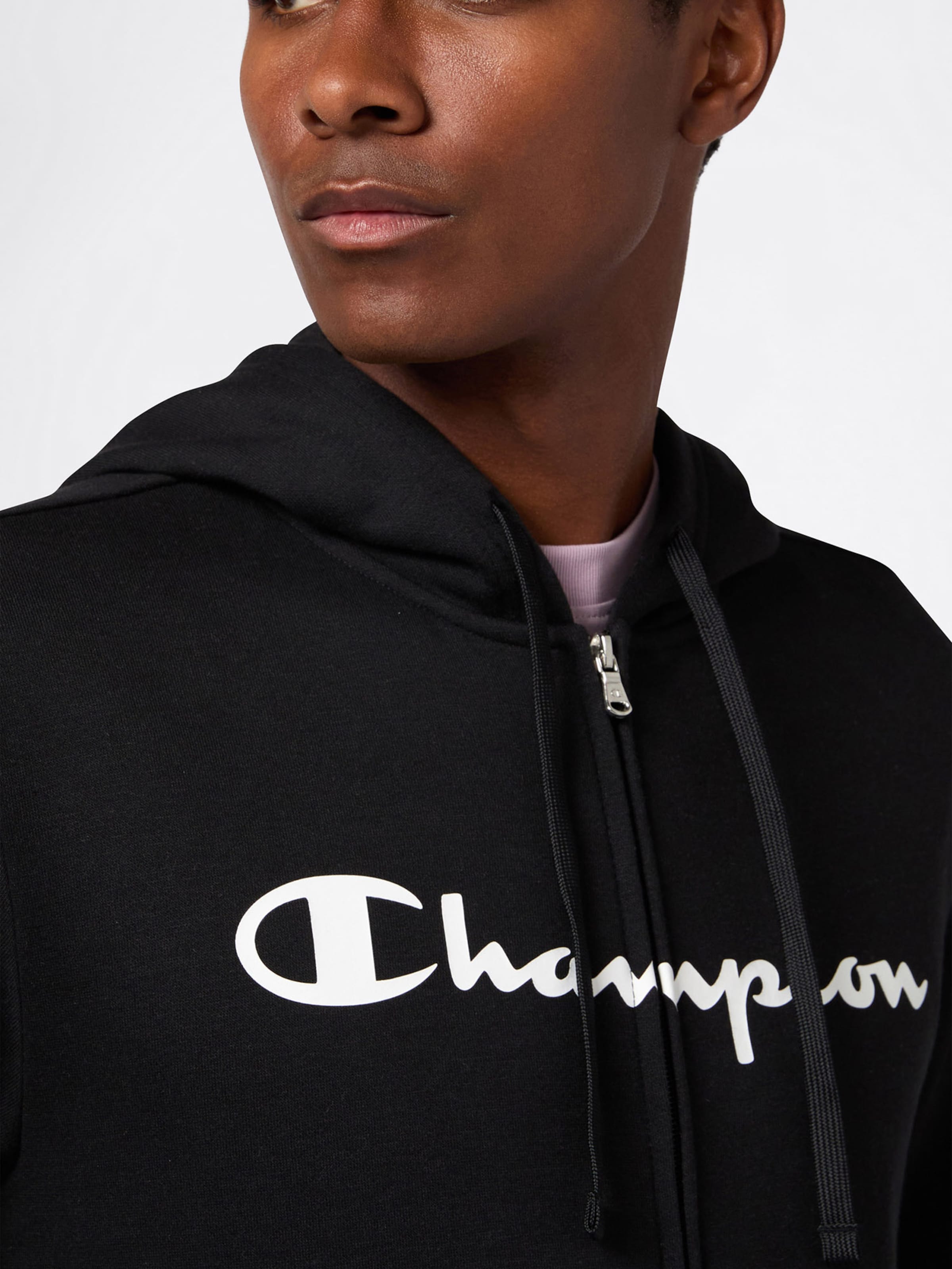 Champion Authentic Athletic Apparel Zip-Up Hoodie in Black | ABOUT YOU