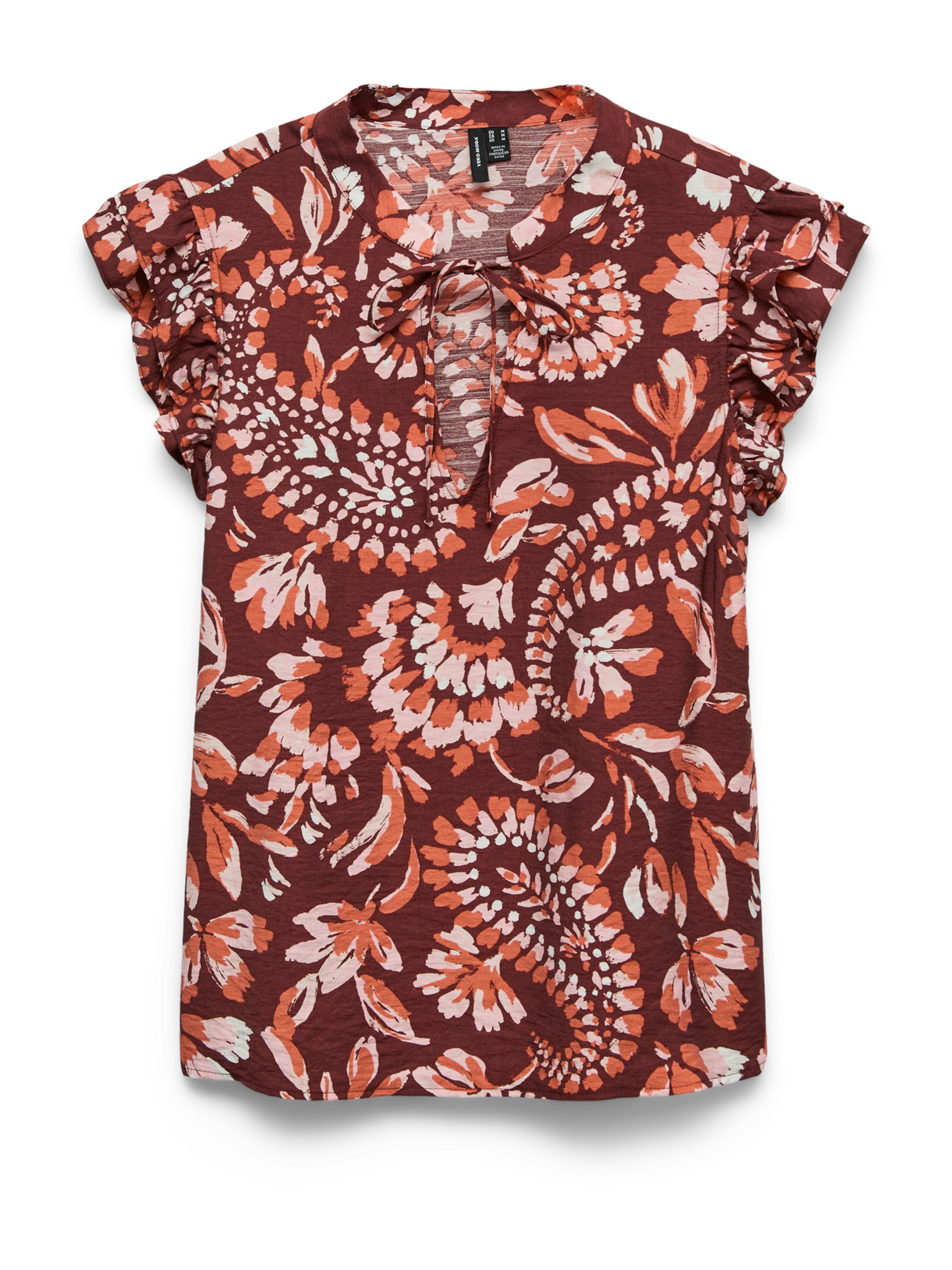 VERO MODA Bluse 'VMNELLIE CARLA' in Rot: Vorderseite