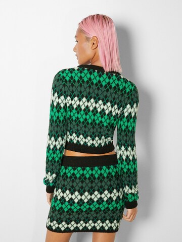 Bershka Knit cardigan in Green