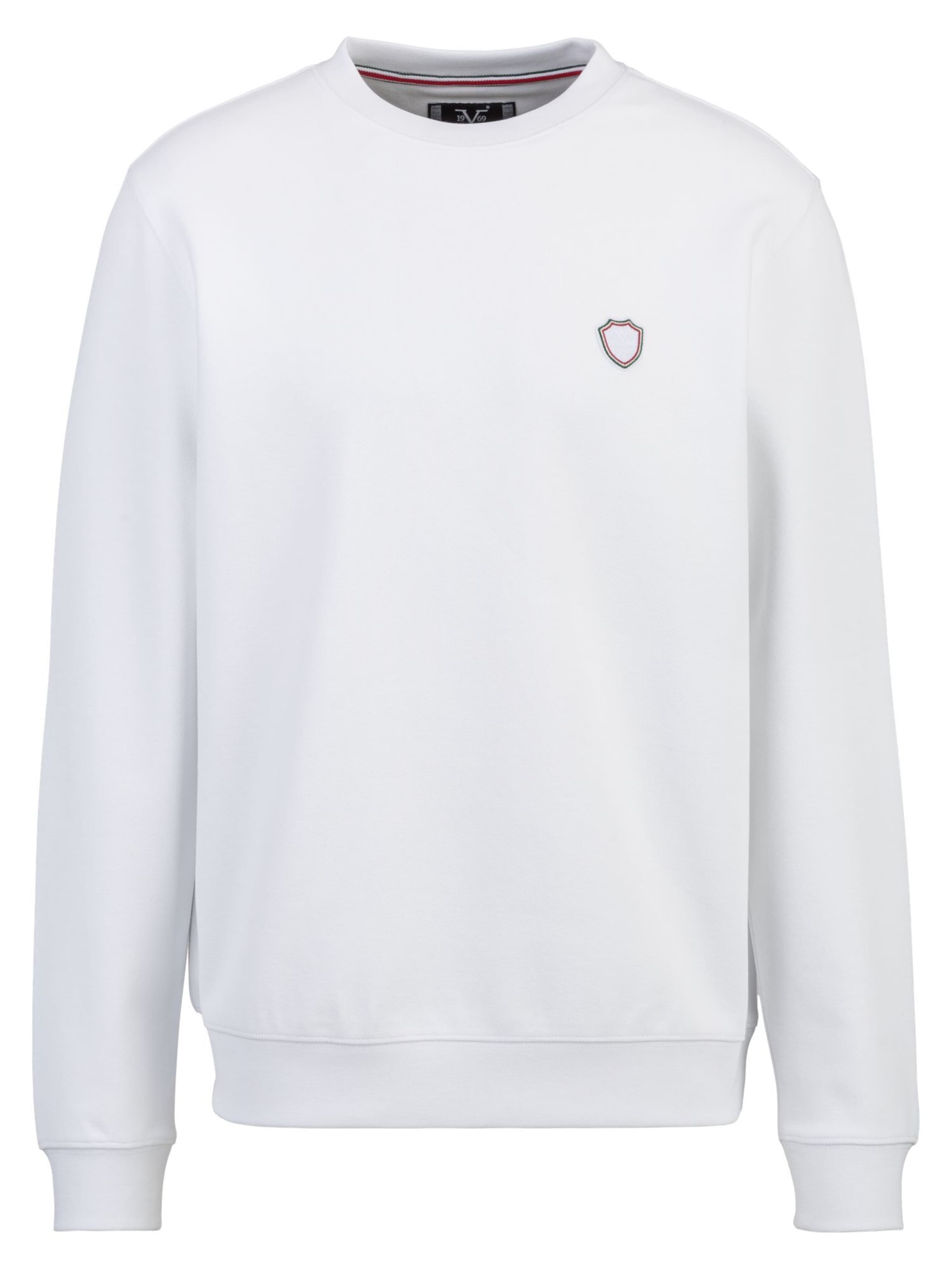 19V69 ITALIA Μπλούζα φούτερ 'Nico' σε λευκό: μπροστά