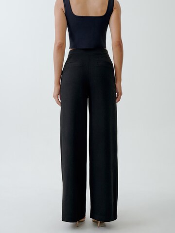 Wide Leg Pantalon 'TRISHA' Tussah en noir