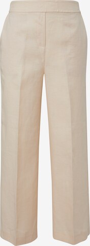 COMMA Wide leg Pleated Pants in Beige: front