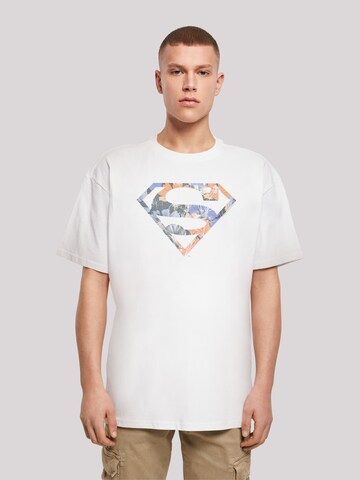 T-Shirt 'Superman Floral Logo 2' F4NT4STIC en blanc : devant