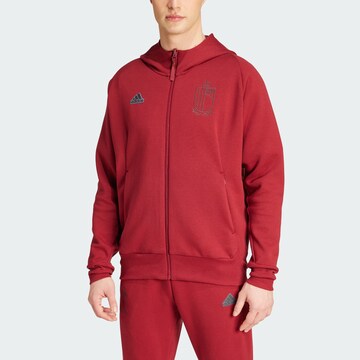 ADIDAS PERFORMANCE Athletic Zip-Up Hoodie 'Belgium Travel' in Red