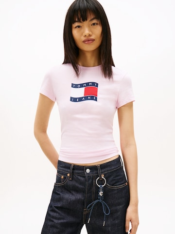 Maglietta di Tommy Jeans in rosa: frontale