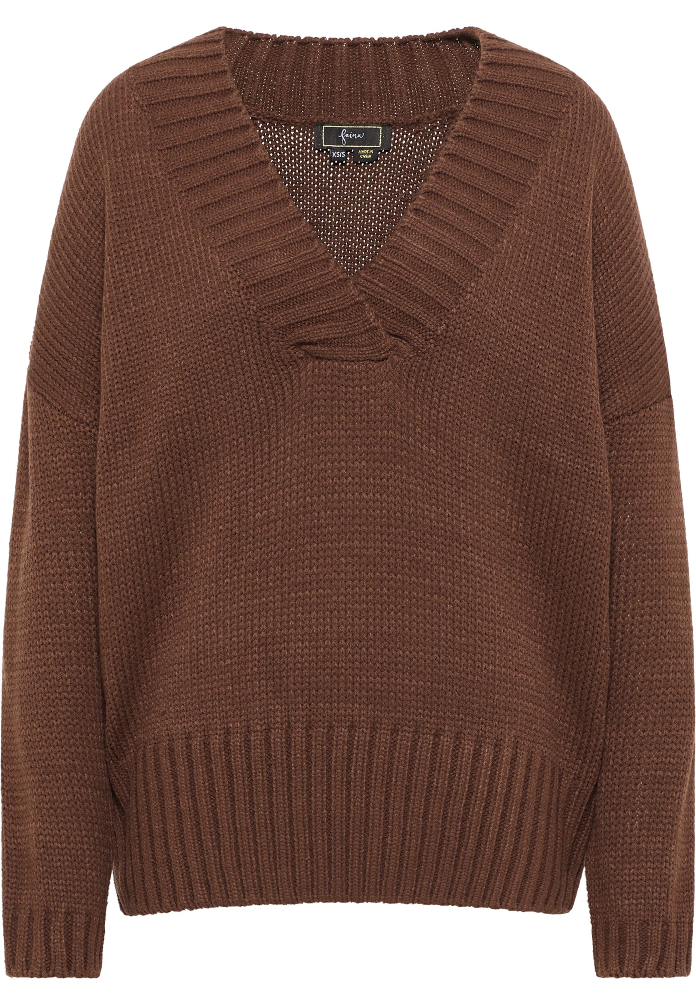 Pulover de la faina pe maro: față